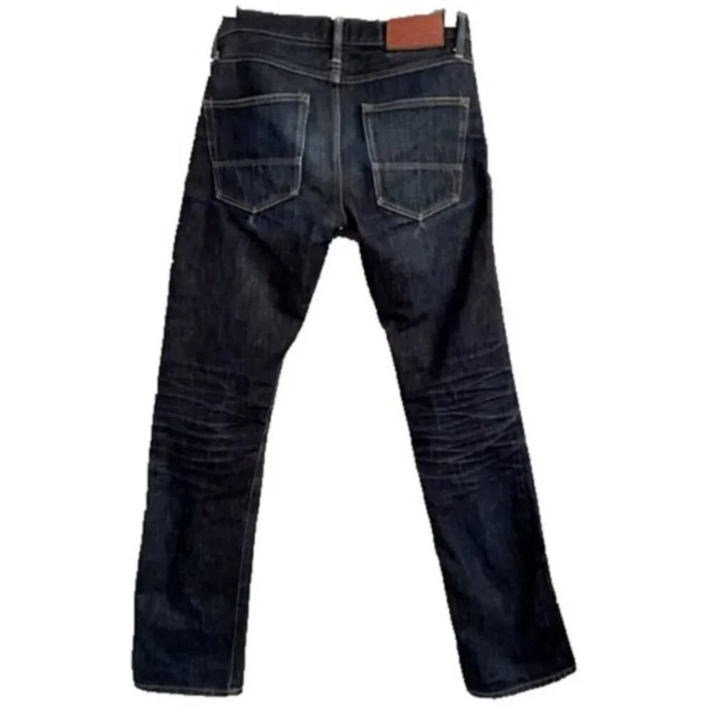 Tellason Dark Wash Low Rise Slim Straight Selvedge Jeans - 28 x 32.5